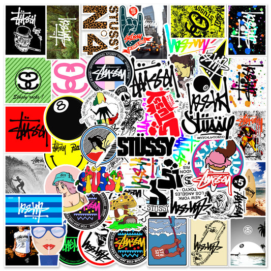 50PCS Stucci Street Graffiti Stickers Exquisite, Fashionable, Creative DIY Plain Notebook Decorative Decals Suitable for Phone Cases, Skateboards, Bags, Water Bottles, Guitars, Stationery Boxes