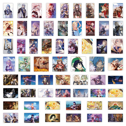 60PCS Genshin Impact Inspired Stickers - Anime Game Decals for Laptops, Water Bottles, Gaming Setups & Cosplay Gifts