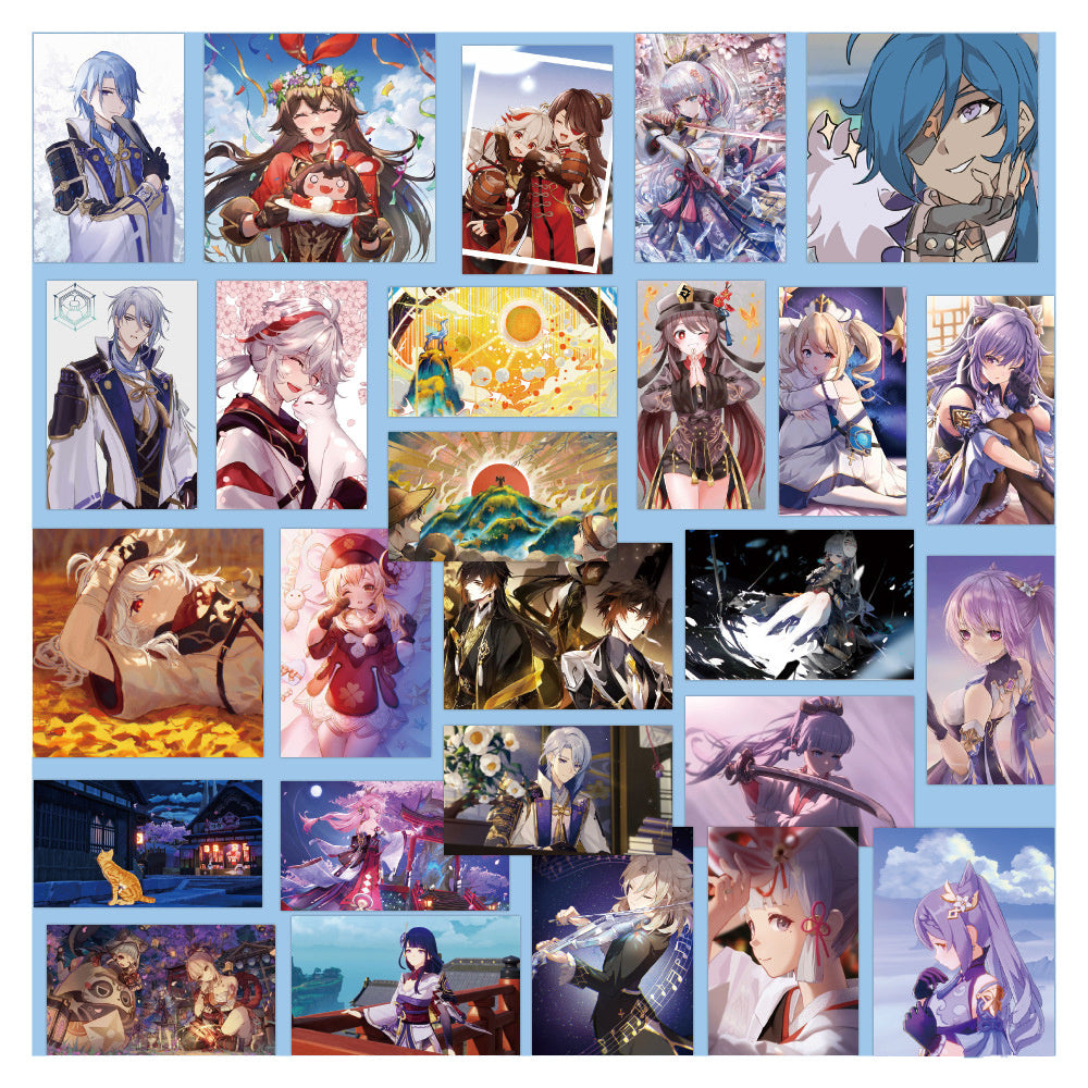 60PCS Genshin Impact Inspired Stickers - Anime Game Decals for Laptops, Water Bottles, Gaming Setups & Cosplay Gifts