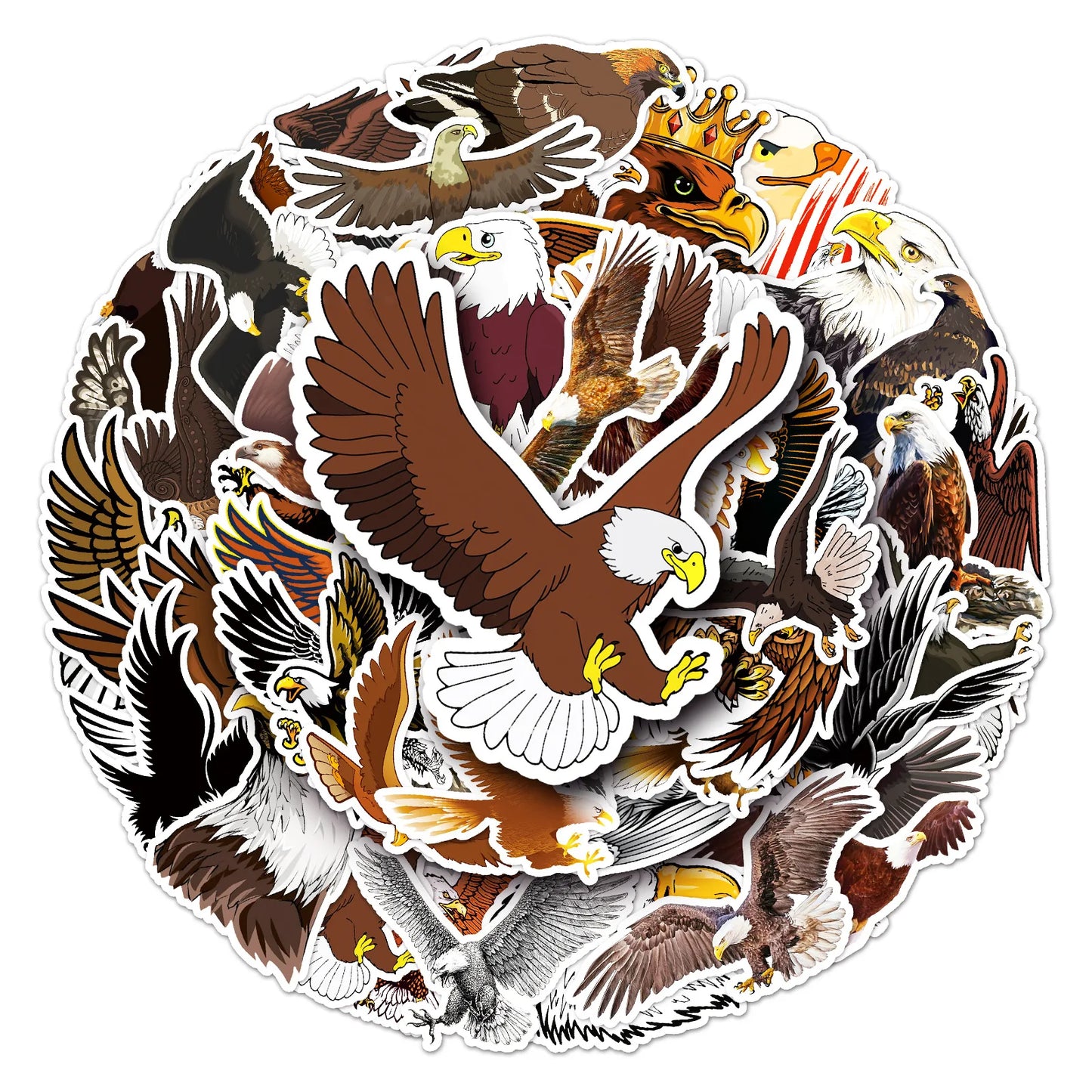50PCS Cartoon Eagle Animal Sticker Flying Animal Graffiti Luggage Helmet Car Guitar DIY Scrapbook Toy Decoration