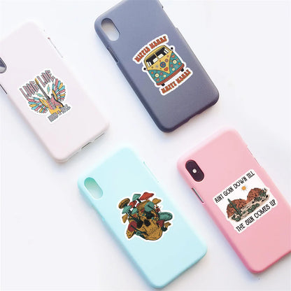 100PCS INS Retro Small Fresh Cartoon Graffiti Stickers Personalised Fashion Creative Trend DIY Fine Decorative Stickers Skateboard Helmet Guitar Fridge Popular Decals Toys