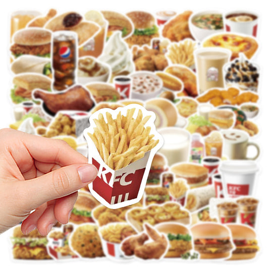 64PCS Burger Civilization Stickers - Fast Food Archaeology Decals for Culinary Stratigraphy Maps, Condiment Colonialism Logs & Patty Paradigm Studies