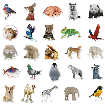 50PCS Cartoon Animal Personality Creative Graffiti Sticker Notebook Guitar Waterproof  Skateboard  Refrigerator