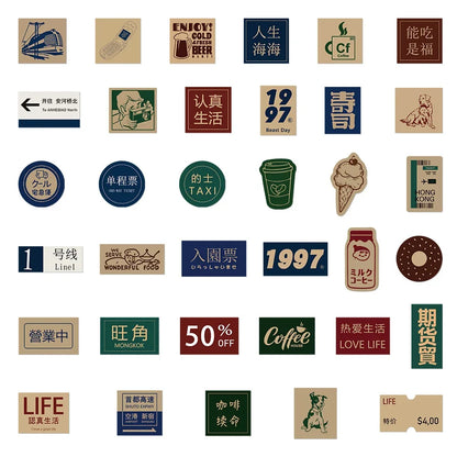 65PCS Cartoon Retro Graffiti Stickers Personalized Fashion Creative DIY Decorative Stickers Skateboards Water Cups Helmets Guitar Refrigerator Popular Decals Toys