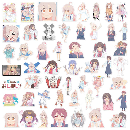 50PCS Trendy Cartoon Anime Girl Graffiti Water Cup Interior Decoration DIY Waterproof PVC Sticker Children Toys