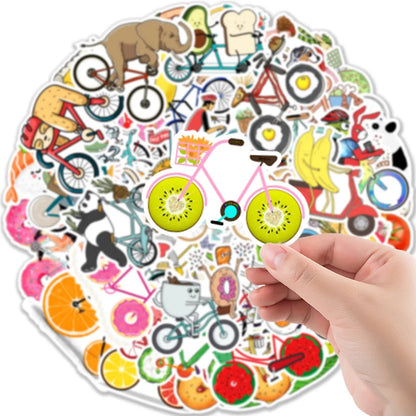 50PCS Sports Cute Cartoon Bicycle Sticker Kids Toys Graffiti Diary Trolley Case Laptop Waterproof Ipad Sticker
