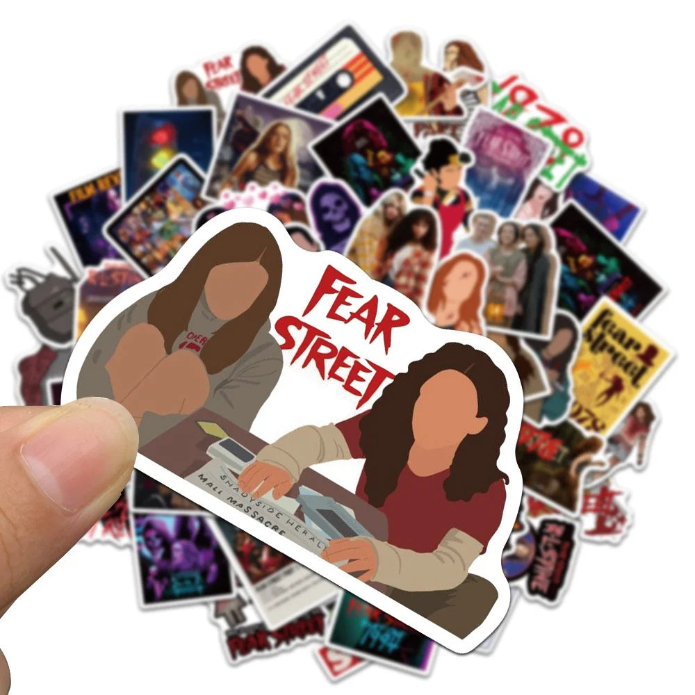 50PCS Horror Movie Fear Street Graffiti Stickers Personality Scooter Water Cup Suitcase Mobile Phone Stickers