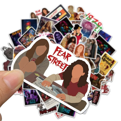 50PCS Horror Movie Fear Street Graffiti Stickers Personality Scooter Water Cup Suitcase Mobile Phone Stickers