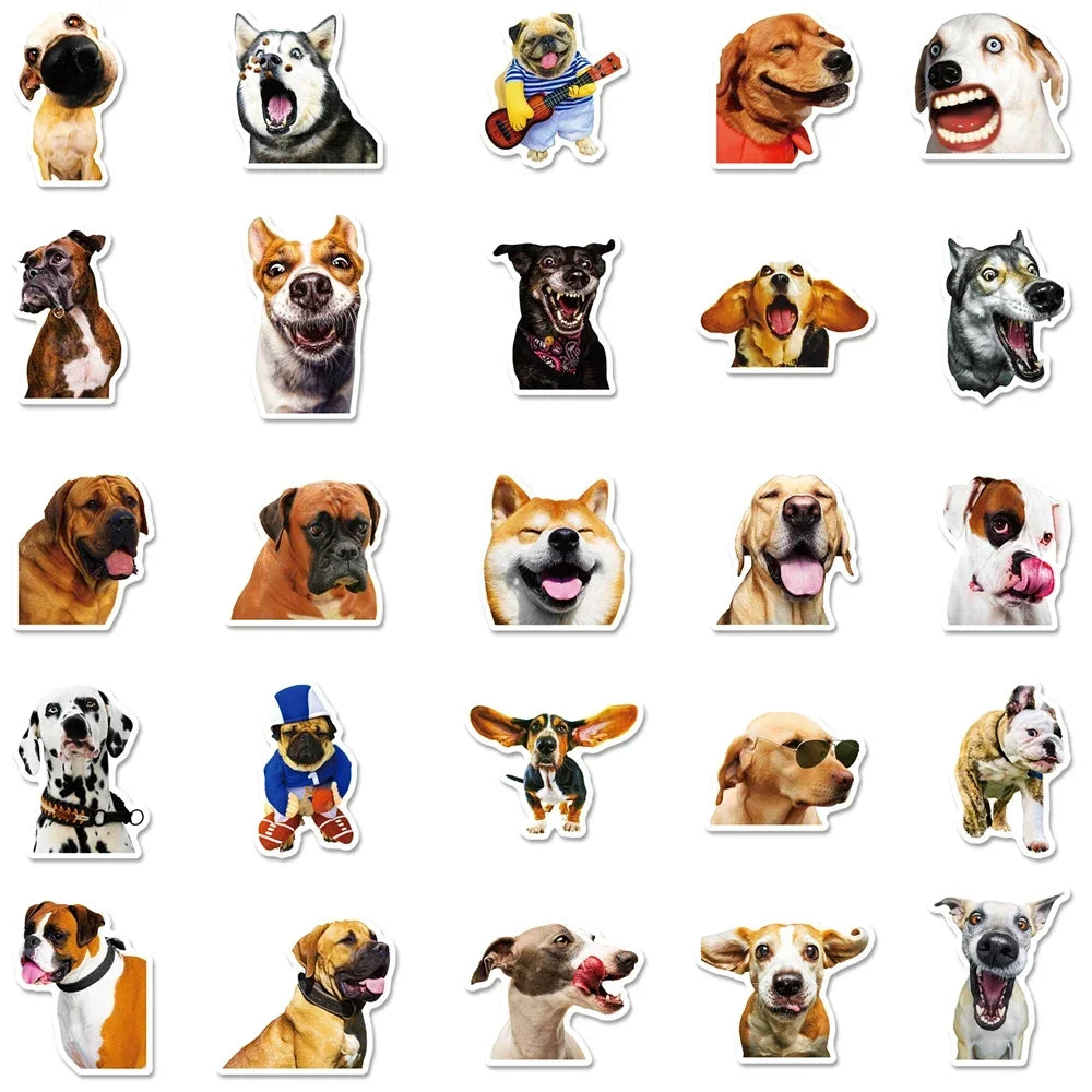 50PCS Cartoon Cute Pet Dog Animal Creative Graffiti Sticker Bike Skateboard DIY Helmet Notebook Guitar Computer