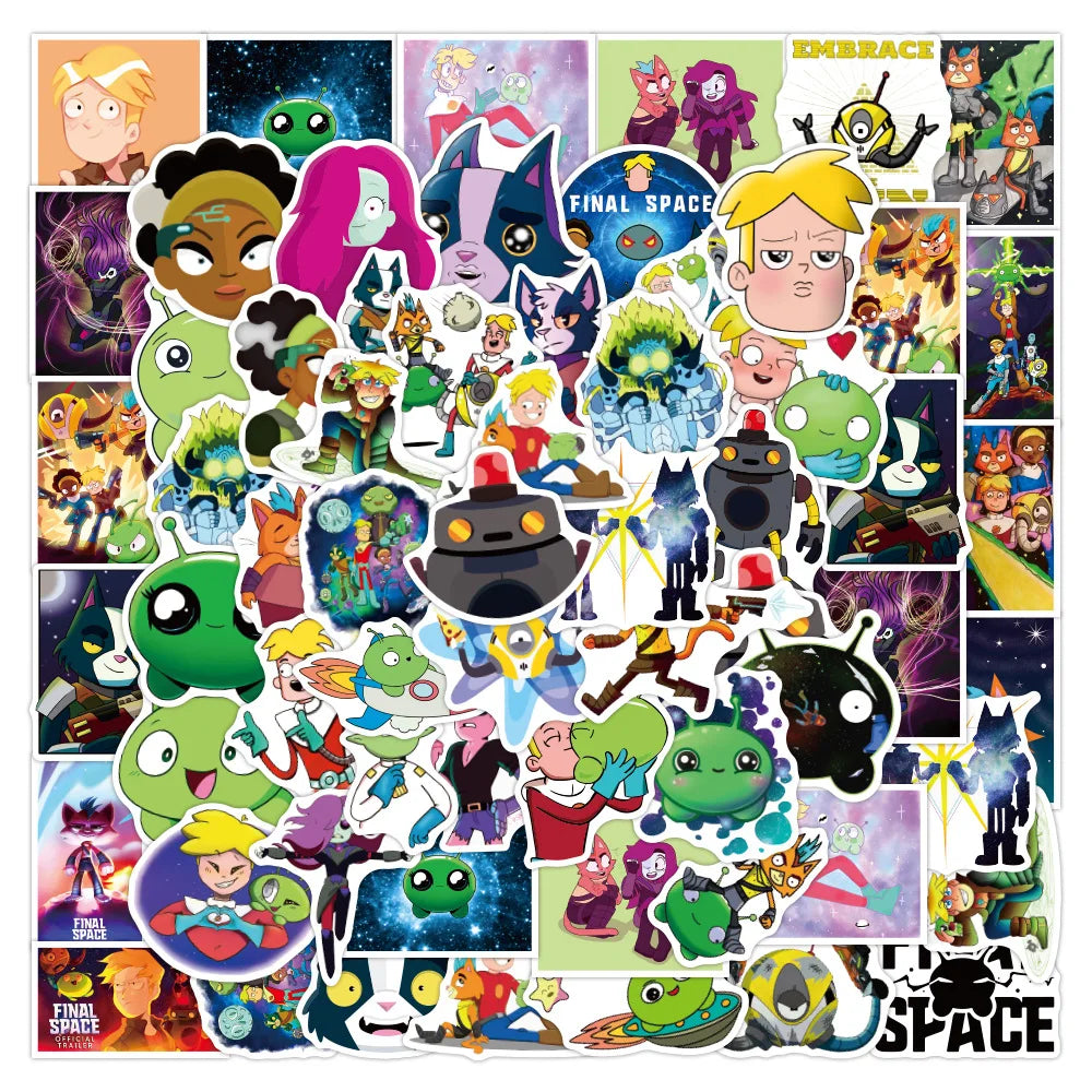 50PCS End of Space Cartoon Cool Decal Sticker Toy DIY Luggage Laptop Ipad Skateboard Helmet Exquisite Sticker
