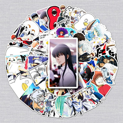 50PCS Gintama Cartoon Japanese Manga Graffiti Sticker Creative Sticker Desk Guitar Computer Waterproof  Sticker