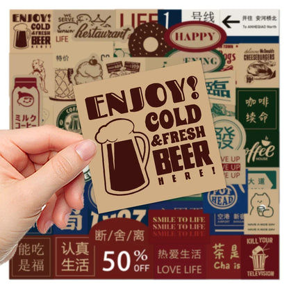 65PCS Cartoon Retro Graffiti Stickers Personalized Fashion Creative DIY Decorative Stickers Skateboards Water Cups Helmets Guitar Refrigerator Popular Decals Toys