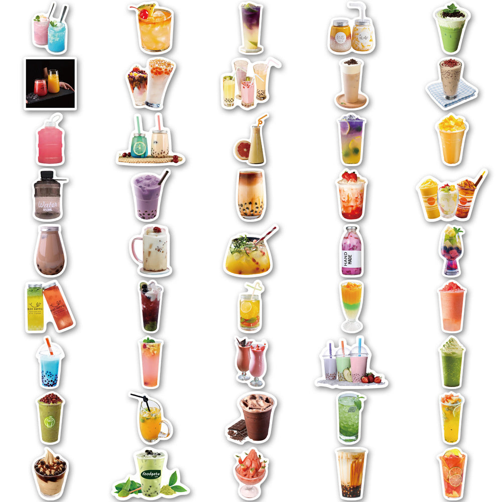 90PCS Boba Tea Stickers - Cute Drink Decals for Water Bottles, Laptops, Planners & Bubble Tea Lover Gifts