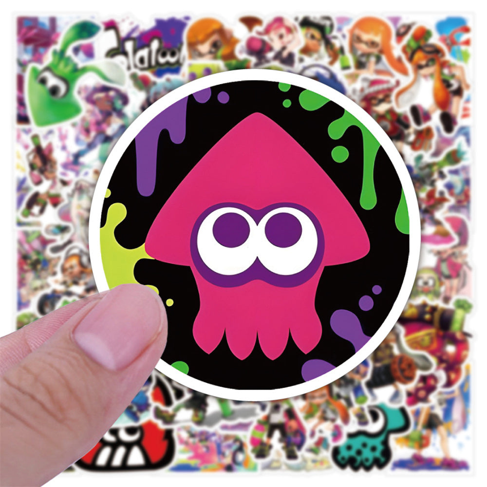 50PCS Splatoon-Inspired Stickers, Cute Cartoon Inkling & Colorful Doodle Decals for Gamers and Fans