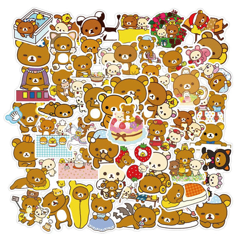 50PCS Cartoon Nature Animal Graffiti Stickers Cartoon Waterproof Stickers Skateboard Suitcase Decorative Stickers