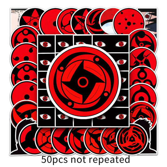 50PCS Sharingan Anime Naruto DIY Graffiti Toys Stickers Guitar Book Phone Shell Riman Stickers
