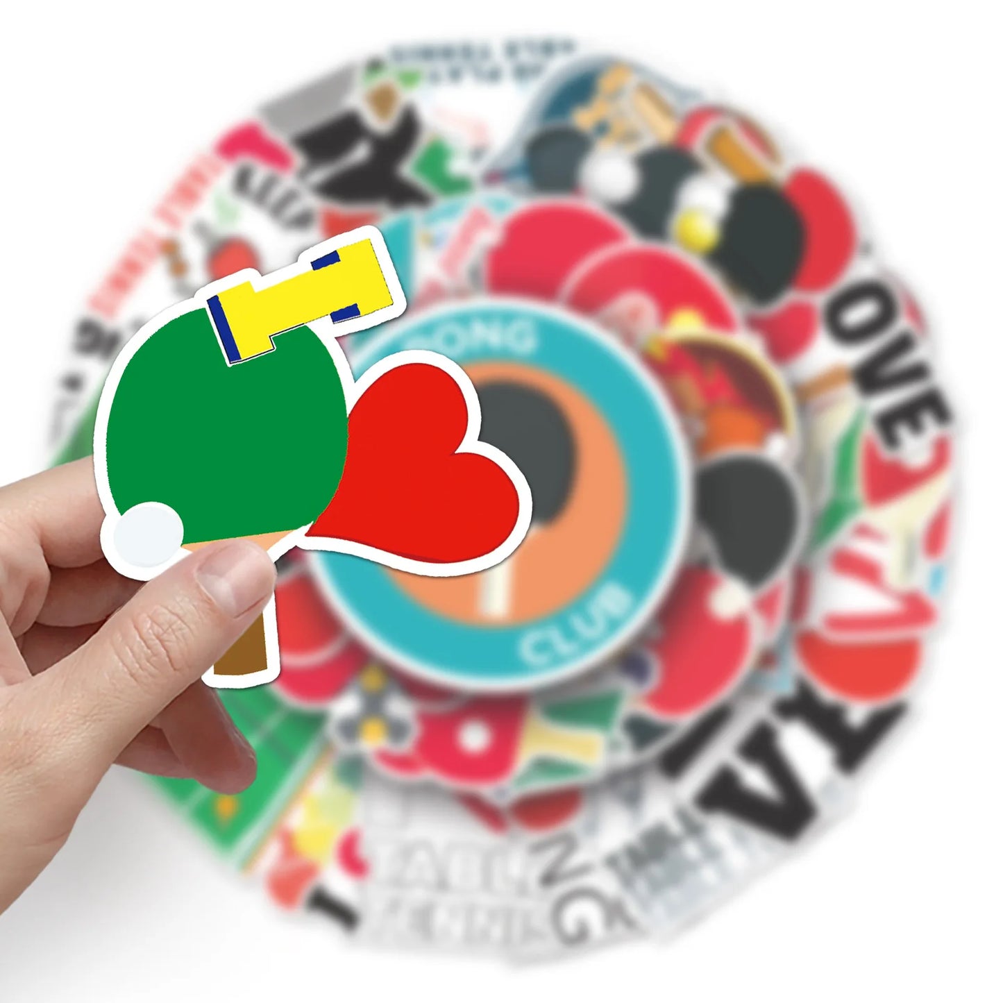 50PCS Cartoon Table Tennis Sticker Graffiti iPad  Helmet Car Guitar DIY Personalized Wall Sticker Toy Decoration