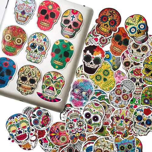 50PCS Cartoon Skull Sticker Graffiti iPad Luggage Laptop Helmet Car Computer Pattern Scrapbook Toy Decoration