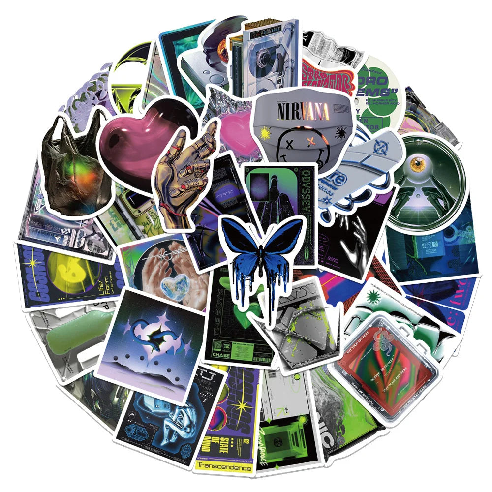 40PCS cartoon acid world graffiti stickers, personalized, fashionable, creative and trendy DIY decorative exquisite stickers, toys, skateboards, mugs, laptops, ipads, helmets, popular stickers