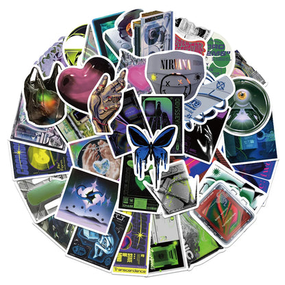 40PCS cartoon acid world graffiti stickers, personalized, fashionable, creative and trendy DIY decorative exquisite stickers, toys, skateboards, mugs, laptops, ipads, helmets, popular stickers