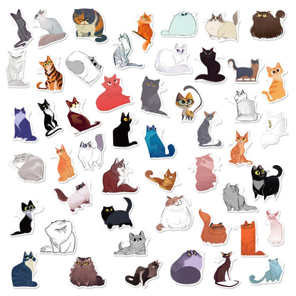 100PCS Japanese Cute Illustration Cat Stickers Personality Creative Cartoon Stationery Laptop Graffiti Stickers