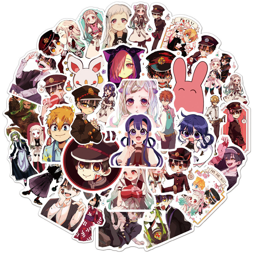 50PCS Anime Bound by the Earth: Hanako-kun Doodle Stickers Perfect for Skateboards, Refrigerators, Water Bottles, Helmets Exquisite DIY Decorations for Notebooks and Stickers