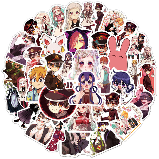 50PCS Anime Bound by the Earth: Hanako-kun Doodle Stickers Perfect for Skateboards, Refrigerators, Water Bottles, Helmets Exquisite DIY Decorations for Notebooks and Stickers