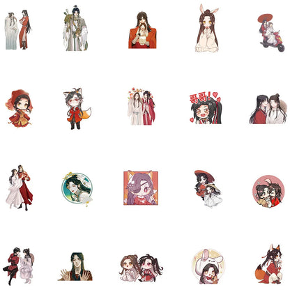 65PCS Bl novel and comic Tianguan Zhi Fu Xie Ren × Huacheng Graffiti stickers, personalized fashion and creative trend DIY Exquisite decorative stickers for luggage, toys, laptops, IPad cases, popular stickers
