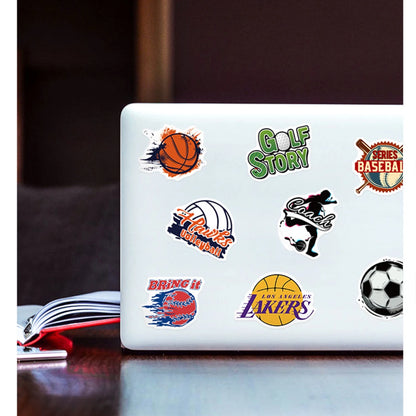 50PCS Ball Sports Stickers Rugby Volleyball Softball Football Basketball Sports Collection Stickers