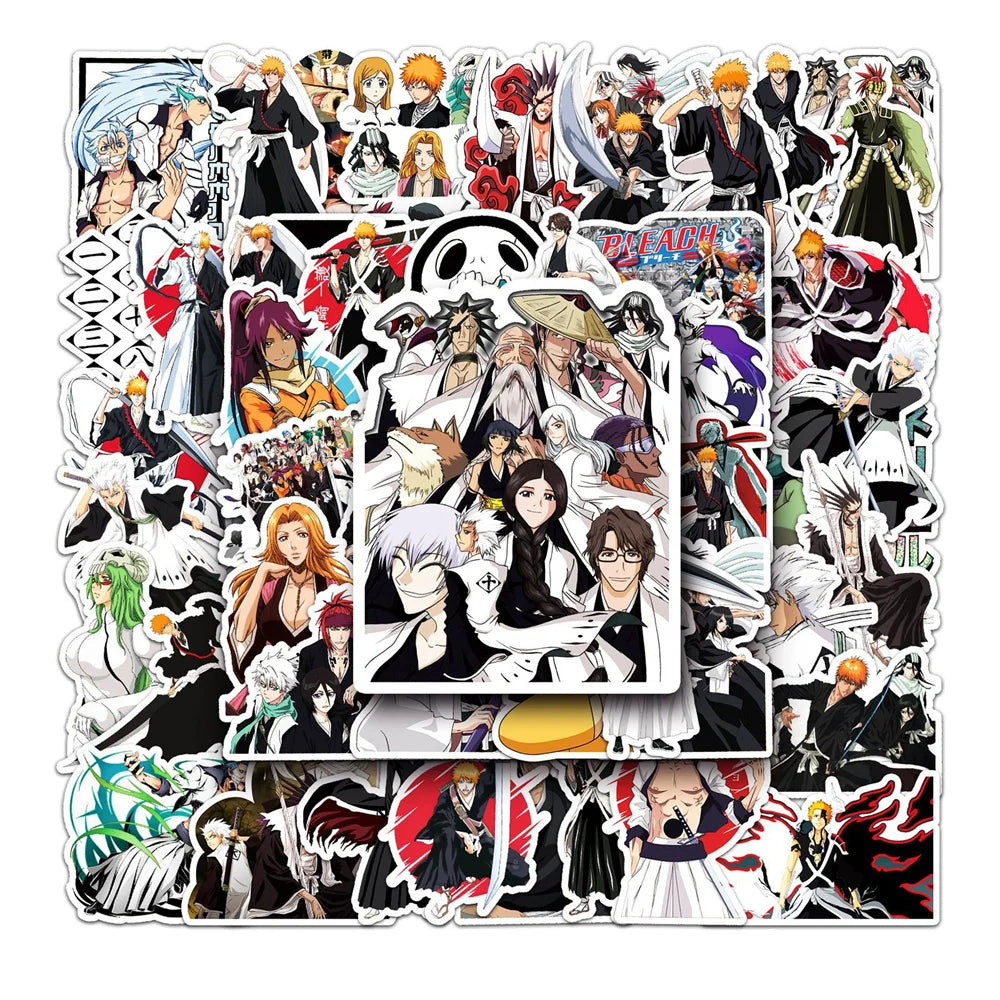 50pcs New Japanese Anime Bleach Character Graffiti Sticker For Luggage Laptop Ipad Skateboard Motorcycle Sticker