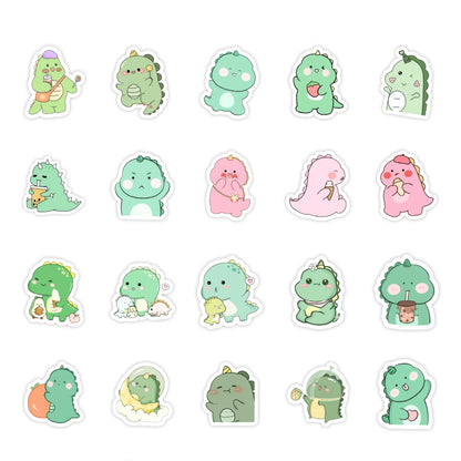 50 pieces of cute cartoon dinosaur graffiti stickers, personalized, fashionable and creative DIY trendy stickers, toys, skateboards, suitcases, water cups, popular and exquisite decorative stickers