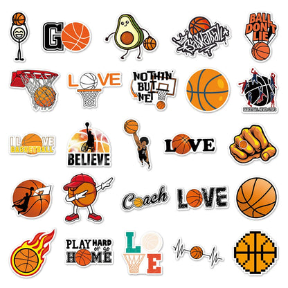 50PCS Basketball Graffiti Waterproof Sticker Sports Personality DIY Refrigerator Skateboard Water Cup GuitarTrend