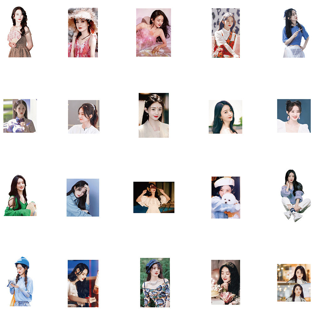 50PCS Chinese Actress Fan Art Stickers, Cute Cartoon Doodles for Supporters and Drama Lovers
