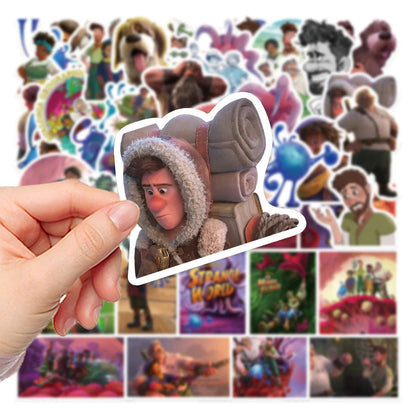 50 pieces of Strange World cartoon graffiti stickers, personalized, fashionable and creative DIY exquisite and trendy decorative stickers, refrigerator, skateboard, mug, helmet, guitar, popular sticker toys