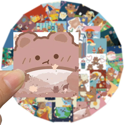40PCS Cartoon Super Cute Bear Graffiti Stickers Luggage Laptop IPad Skateboard Helmet Cup Waterproof Sticker