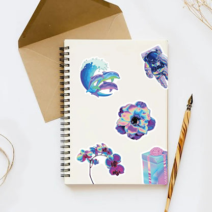 50PCS Cartoon CreativeHolographic Laser Graffiti Stickers Bicycle Scooter Car Helmet Notebook Computer