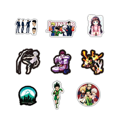 50PCS classic anime HUNTER × HUNTER cartoon character graffiti stickers, personalized, fashionable and creative DIY trendy and exquisite decorative stickers for bags, laptops, scooters, water cups, cars, and popular stickers for toys