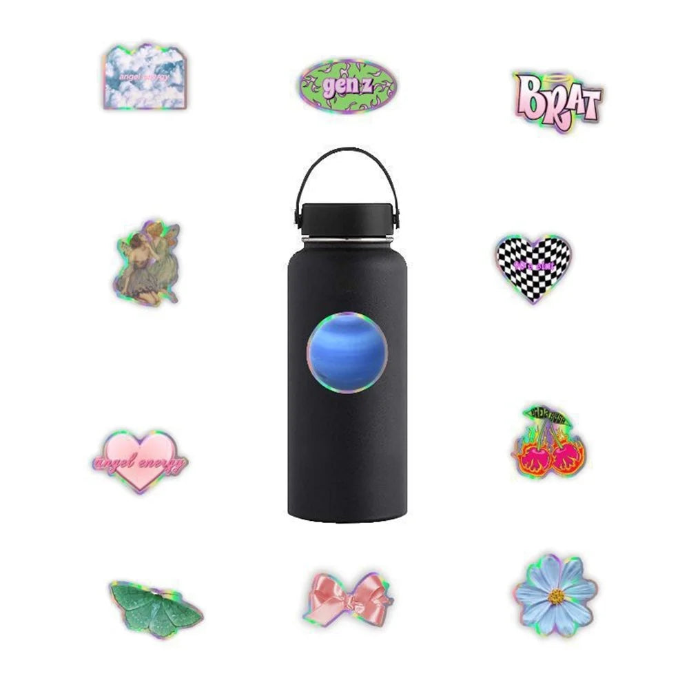 50PCS Retro Laser Girly Cool Graffiti Decal Stickers DIY Mobile Phone Case Luggage Laptop Kawaii Stickers