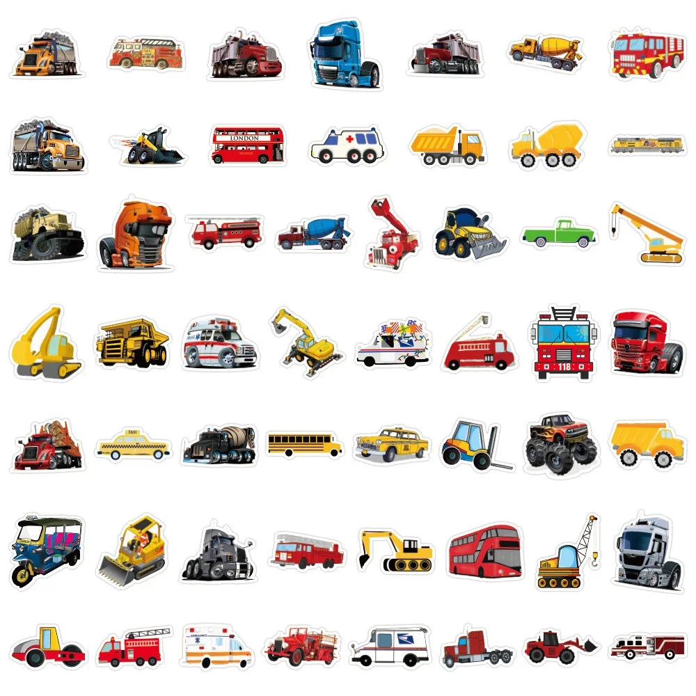 50PCS New Car Truck Graffiti Sticker Waterproof Luggage Laptop Scooter Water Cup Refrigerator Sticker