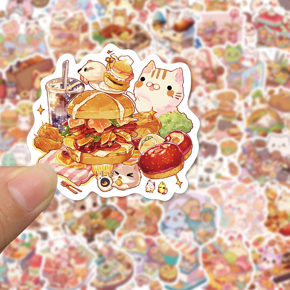 50PCS Food Chain Semiotics Stickers - Culinary Hierarchy Decals for Interspecies Culinary Politics, Carnivore-Herbivore Ethics & Anthropomorphic Diet Maps