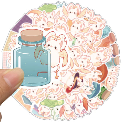 50 pieces of cute cartoon mouse animal graffiti stickers, personalized, fashionable and creative DIY exquisite decorative decal toys, bicycle, motorcycle, car helmet, laptop and computer popular stickers
