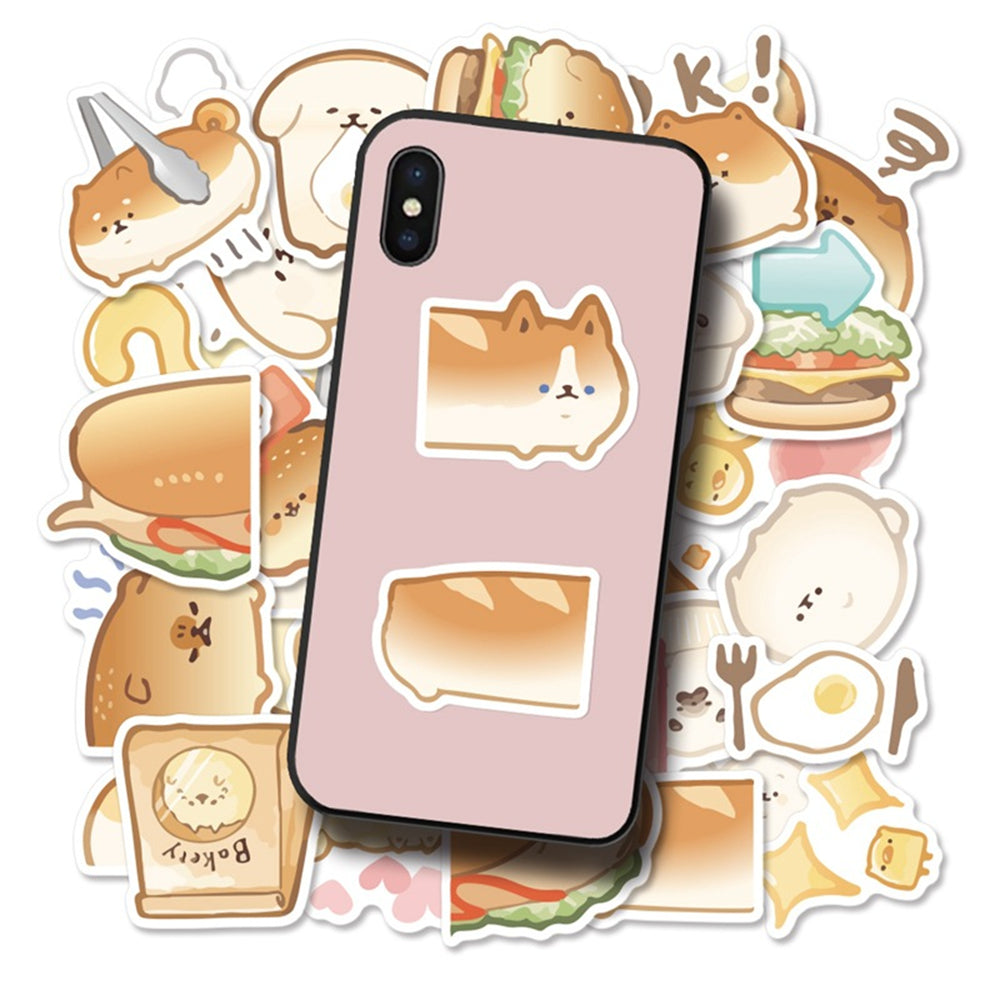 40PCS Cute Cartoon Bread Dog Pet Food Doodle Stickers Perfect for Skateboards, Water Bottles, Notebooks, Laptops, Stationery Boxes Exquisite DIY Desktop Decor Decals