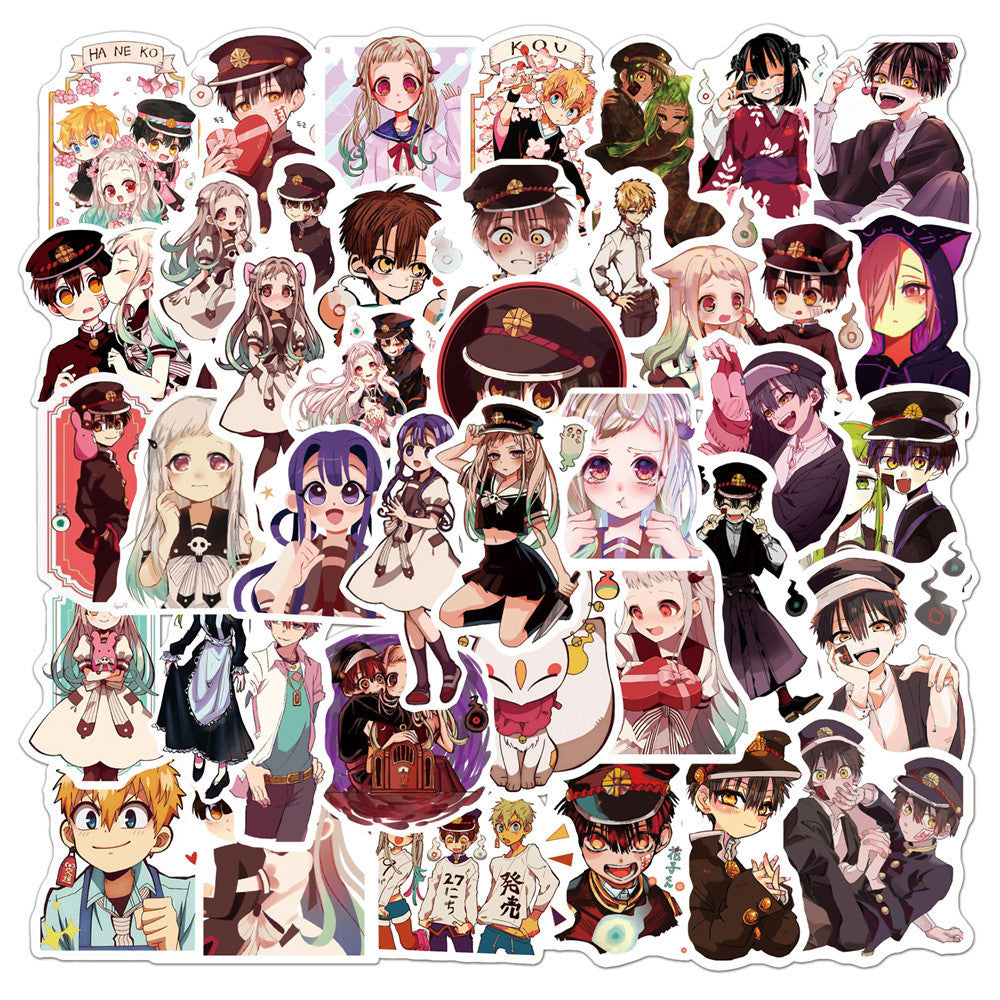 50PCS Anime Bound by the Earth: Hanako-kun Doodle Stickers Perfect for Skateboards, Refrigerators, Water Bottles, Helmets Exquisite DIY Decorations for Notebooks and Stickers