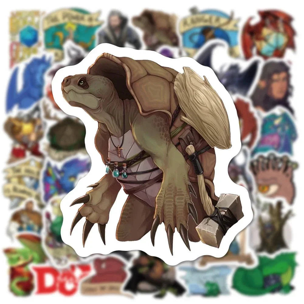50PCS Games Dnd Graffiti Stickers Luggage Bicycle Notebook iPad Skateboard Guitar Helmet Waterproof Decoration