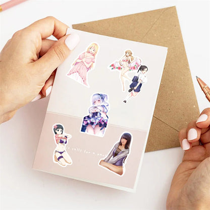 50PCS Sexy Beauty Temptation Welfare Graffiti Stickers Luggage Bicycle Skateboard Guitar Laptop Cute Stickers