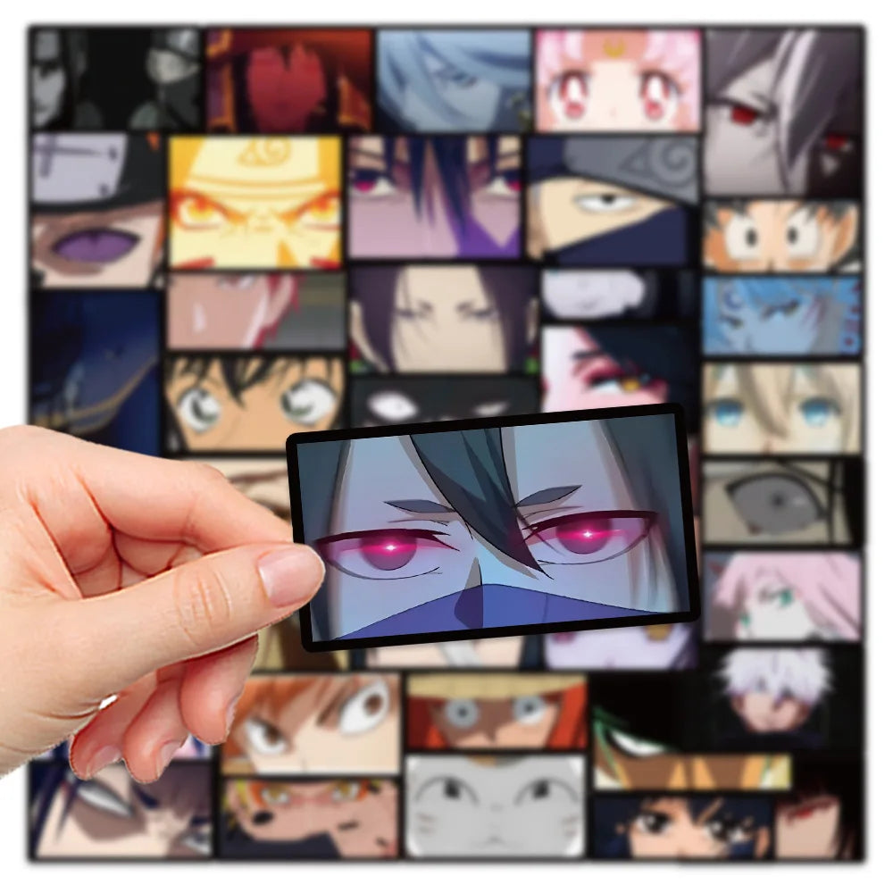 40PCS Cartoon Anime Characters Eyes Graffiti Stickers Personalized Fashion Creative Trend DIY Decorative Stickers IPad Desk Laptop Skateboard Helmet Guitar Popular Decals Toys