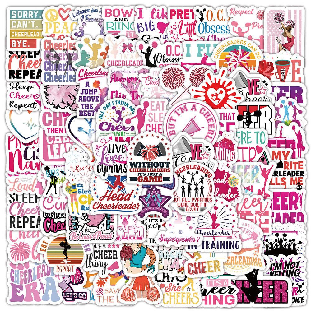 50PCS Cartoon Cute Cheerleader Series Decorative Doodle Stickers Exquisite, Fashionable, Creative DIY Decals Perfect for Cups, Helmets, Skateboards, Refrigerators, and Stationery Boxes