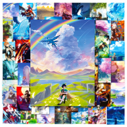 50PCS Cartoon Genshin Impact Sticker Graffiti iPad Notebook Helmet Car Computer Pattern Scrapbook Toy Decoration