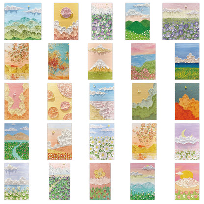 50PCS Ins Healing Floral Plant Oil Painting Doodle Stickers Exquisite, Stylish, Creative DIY Journal Decorative Decals Suitable for Bags, Laptops, Skateboards, Guitars, Water Bottles, Stationery Cases