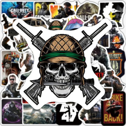 50PCS New Gun Game Graffiti Stickers Personalized Fashion Creative Exquisite Decorative Decals Toys for Bike Computer Laptop Electric Car Water Cup Popular Stickers